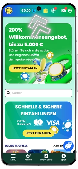 Erste Einzahlung tätigen Sambaslots Casino