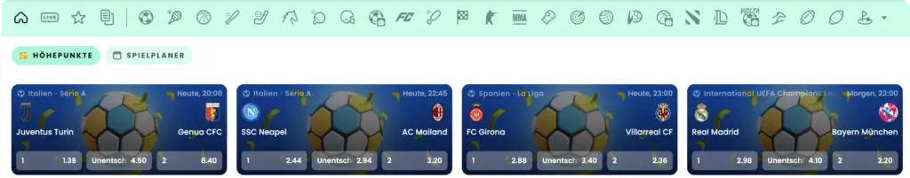 Sportwetten bei Samba